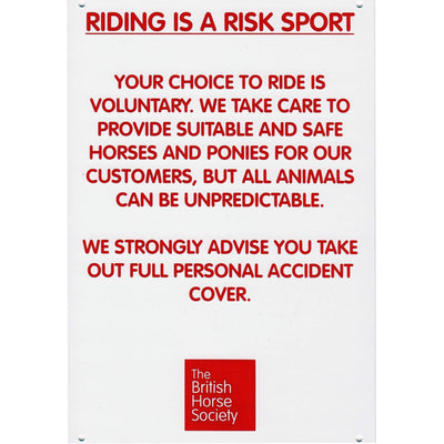 Riding is a Risk Sport Yard Sign