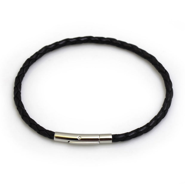 Single Fox Plait Leather Bracelet