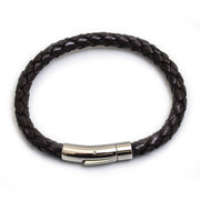 Leather Bracelet With Stainless Steel Clip Clasp