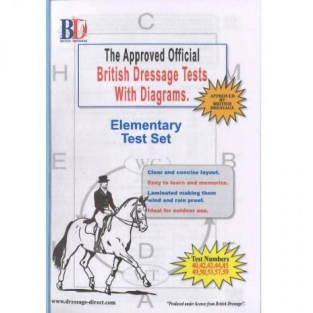 British Dressage Laminated Test Plans - Elementary