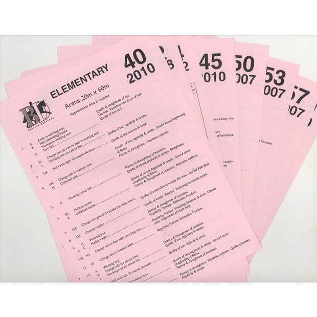 A5 British Dressage paper test - Elementary