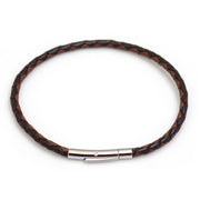 Single Fox Plait Leather Bracelet