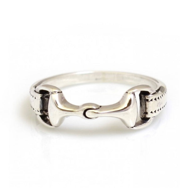Sterling Silver Detailed Snaffle Ring