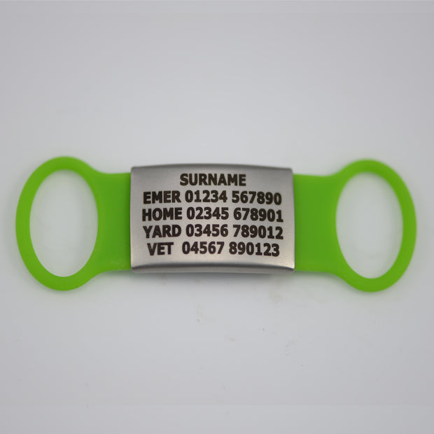 Large Silicone Slider Horse or Rider Tag (18-25mm bridle/collar width)Please read instructions below before filling out the details
