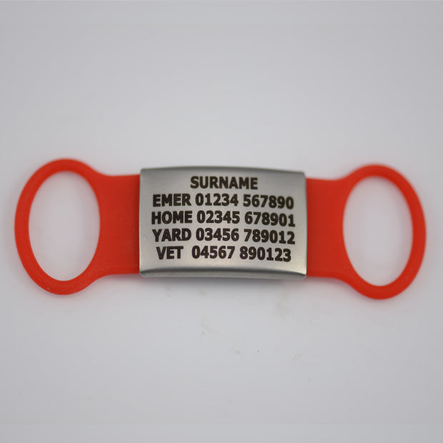 Large Silicone Slider Horse or Rider Tag (18-25mm bridle/collar width)Please read instructions below before filling out the details