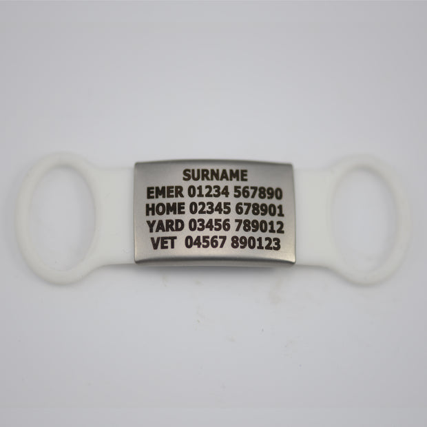 Large Silicone Slider Horse or Rider Tag (18-25mm bridle/collar width)Please read instructions below before filling out the details