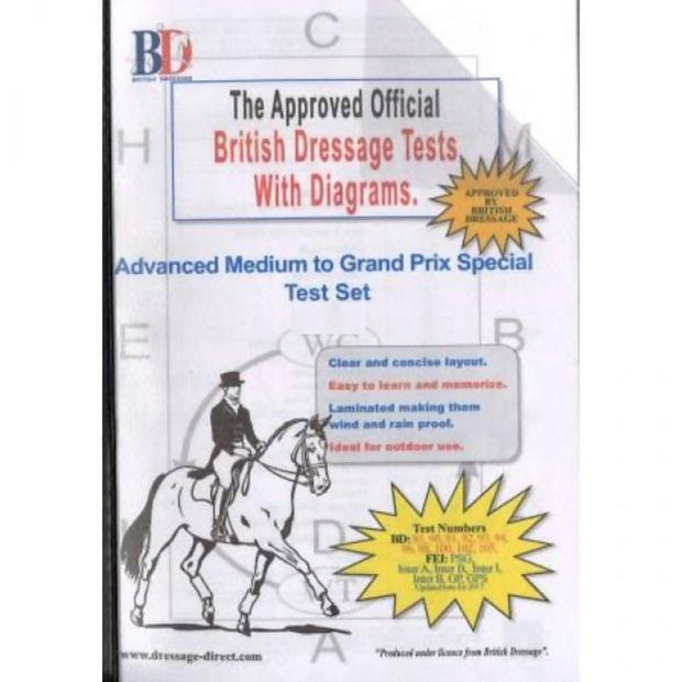 British Dressage Laminated Test Plans - Advanced Medium to Grand Prix Special