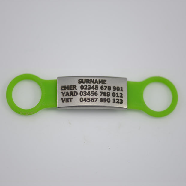 Small Silicone Slider Horse or Rider Tag (10-18mm bridle/collar width)Please read instructions below before filling out the details