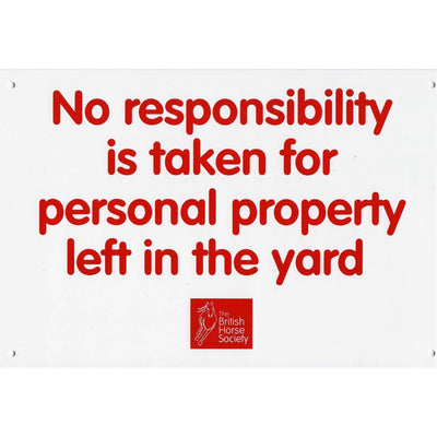 No Responsibility Yard Sign