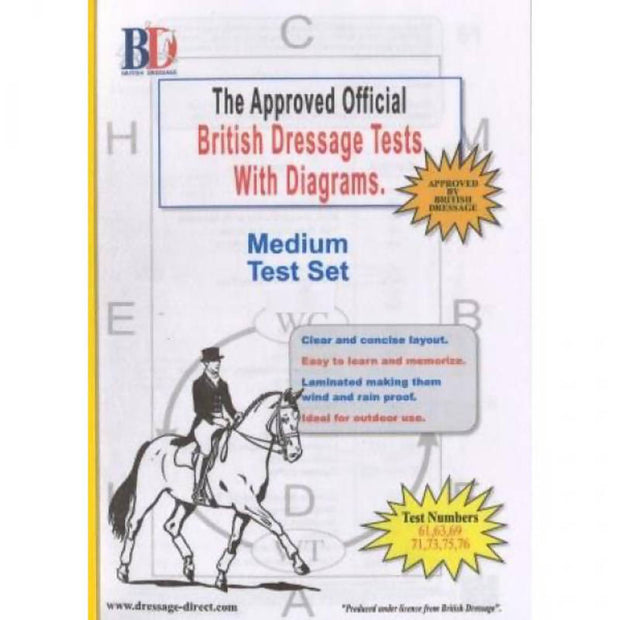 British Dressage Laminated Test Plans - Medium