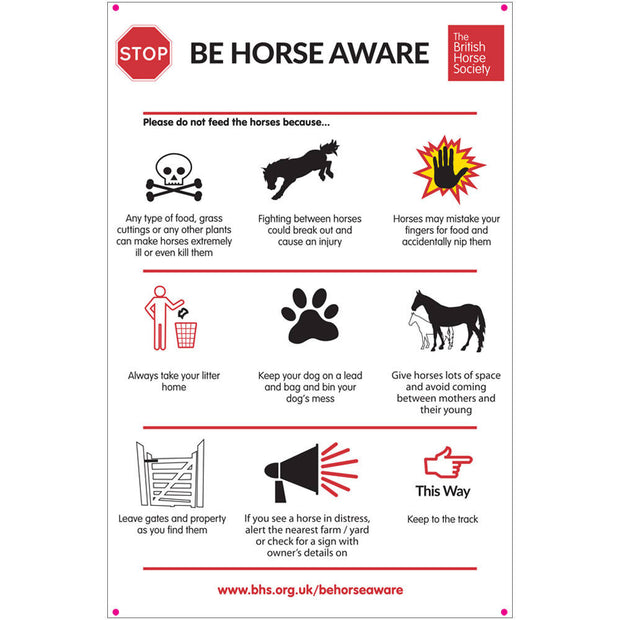 Stop! Be Horse Aware Yard Sign (Scotland)