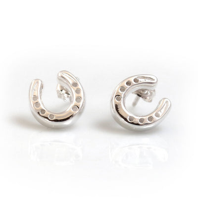Sterling Silver Horseshoe Studs