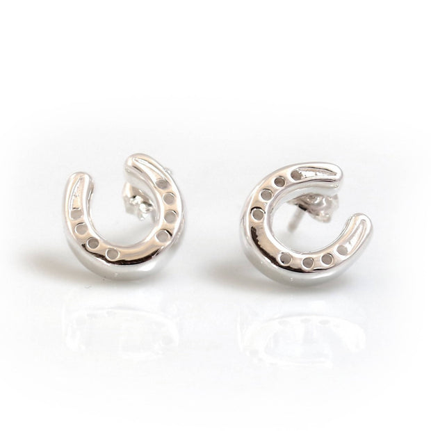 Sterling Silver Horseshoe Studs