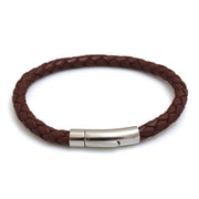 Leather Bracelet With Stainless Steel Clip Clasp