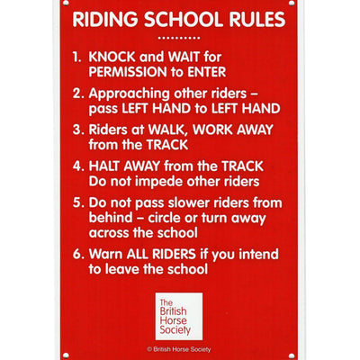 Riding School Rules Yard Sign