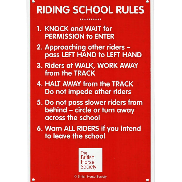 Riding School Rules Yard Sign