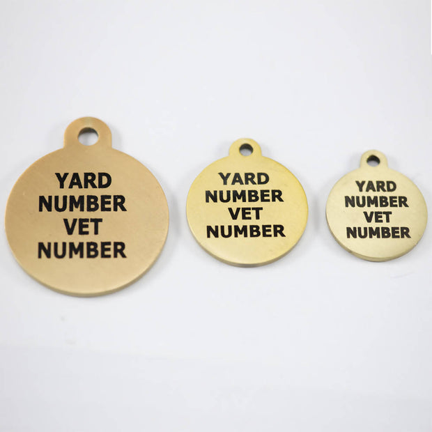 Brass Saddle ID Tag. Please read instructions below before filling out the details